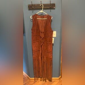 Sundance leather vest BNWT